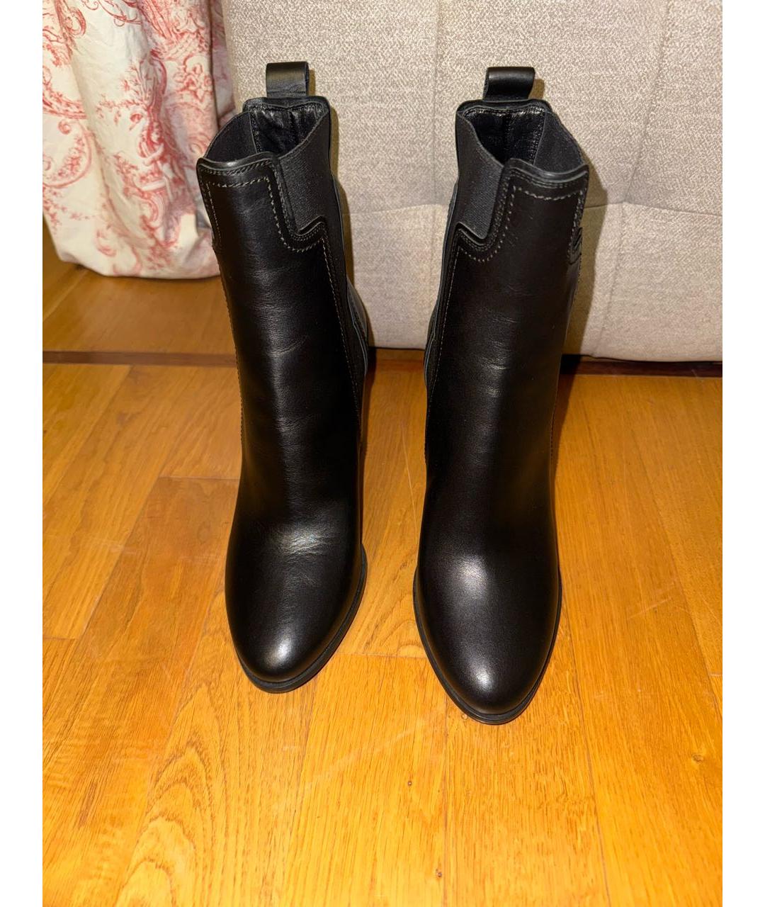 TOD'S Черные кожаные ботильоны, фото 3