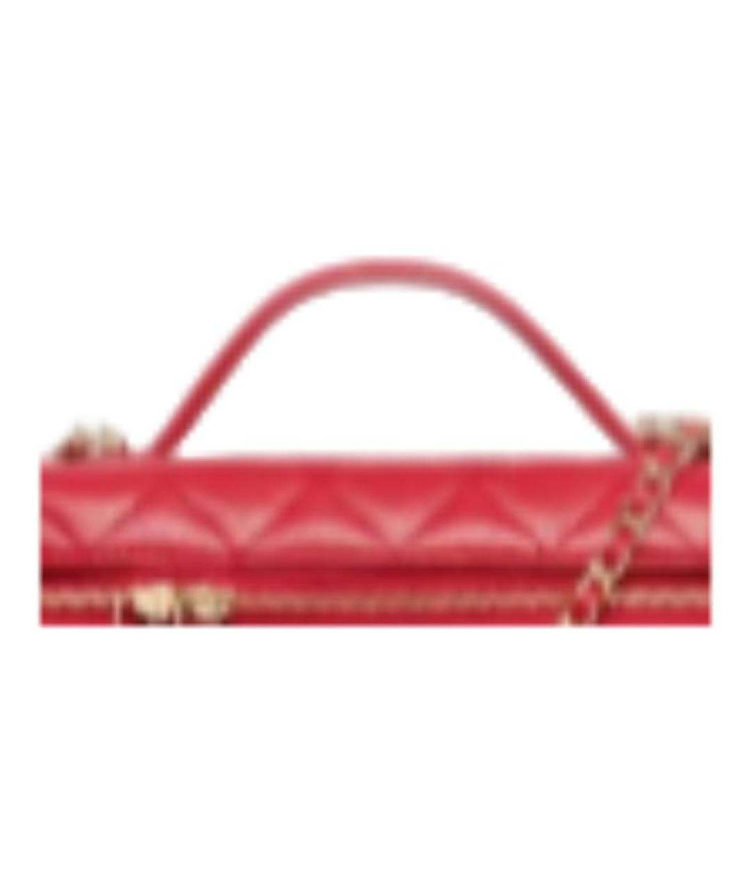 CHANEL Красная кожаная сумка через плечо, фото 2