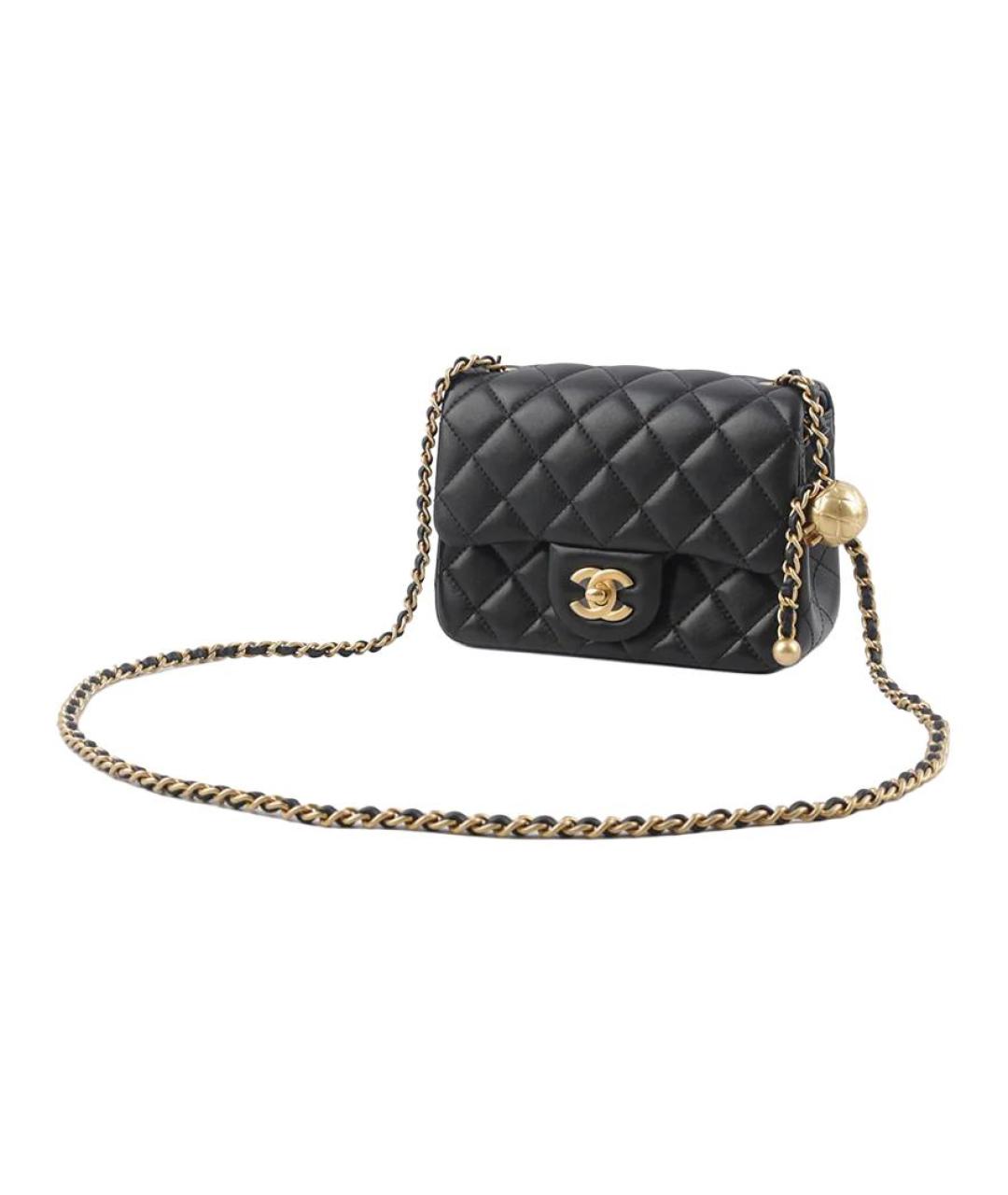 CHANEL Черная кожаная сумка через плечо, фото 3