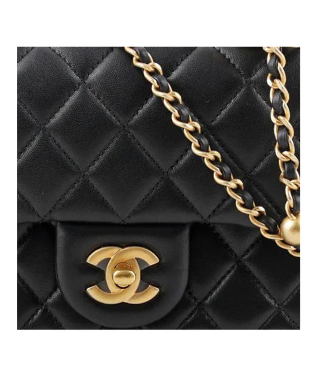 CHANEL Черная кожаная сумка через плечо, фото 6