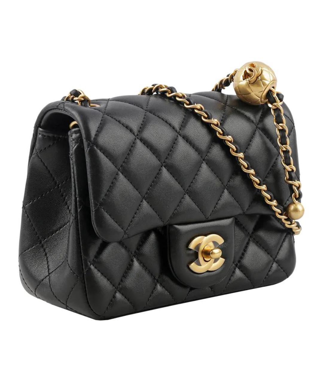 CHANEL Черная кожаная сумка через плечо, фото 2