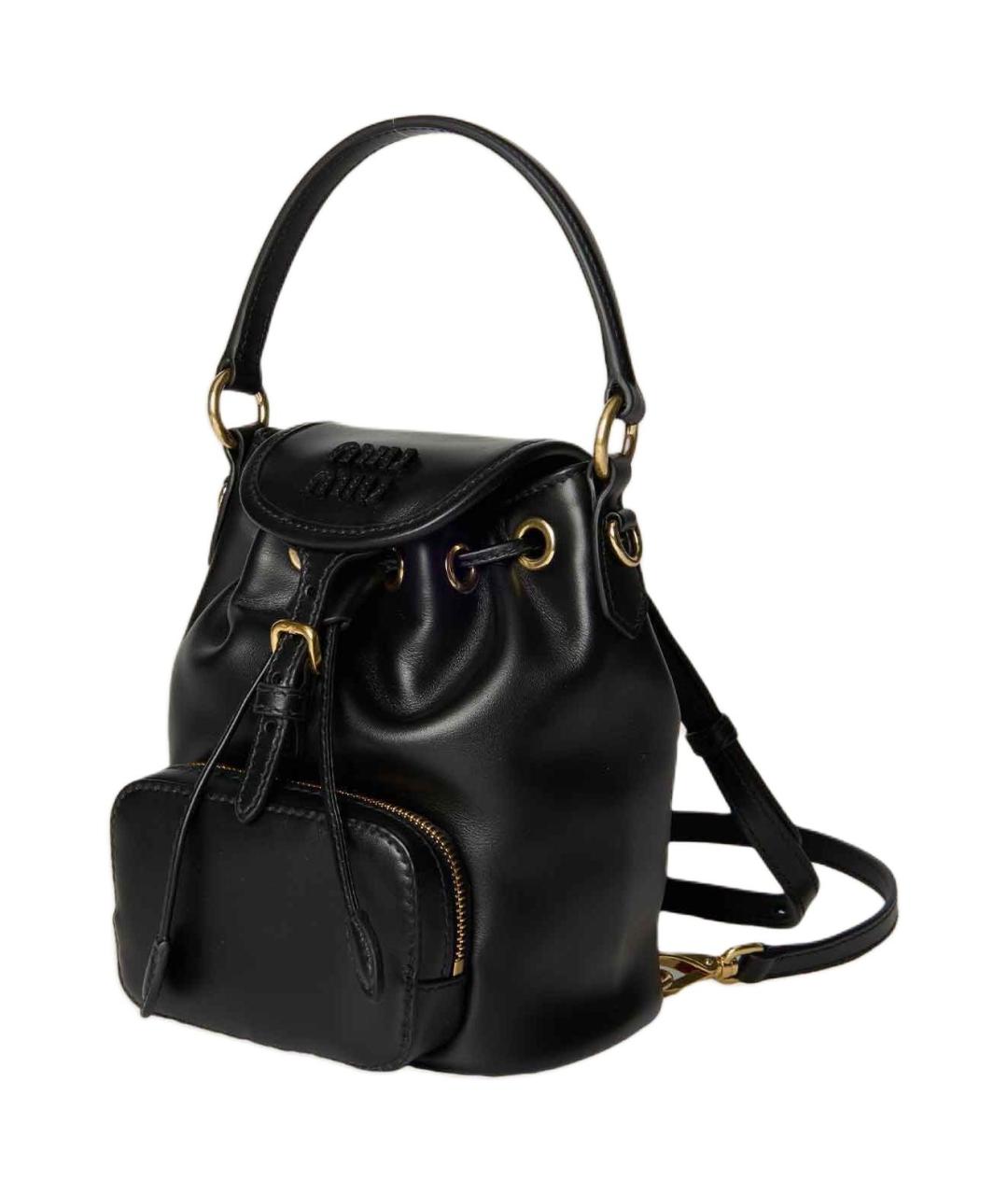 MIU MIU Черный кожаный рюкзак, фото 2