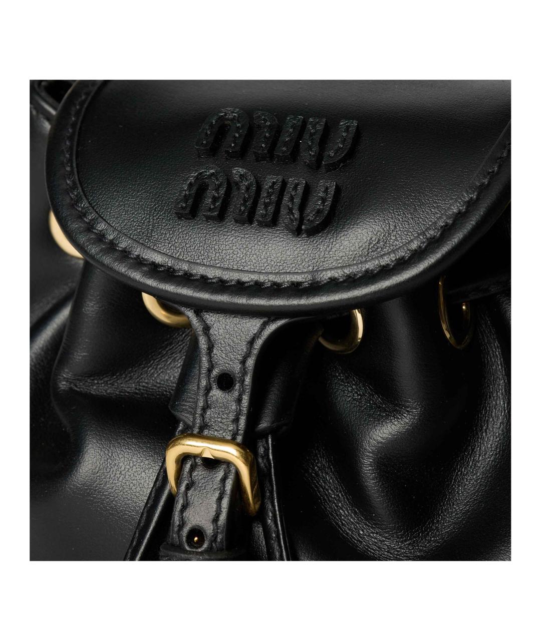 MIU MIU Черный кожаный рюкзак, фото 4