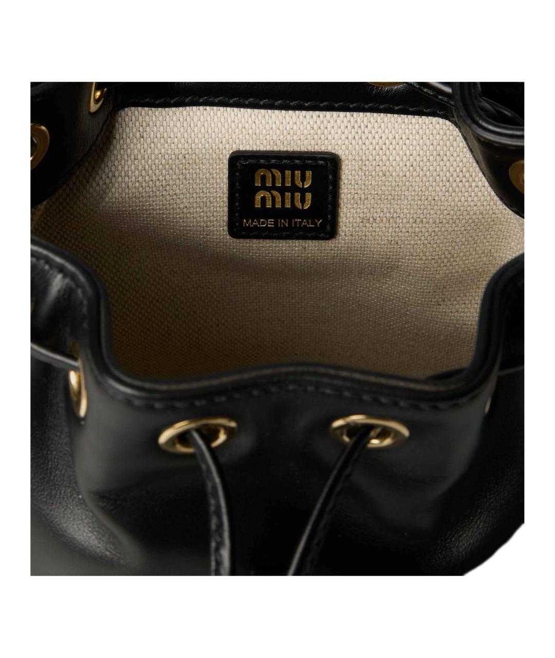 MIU MIU Черный кожаный рюкзак, фото 7
