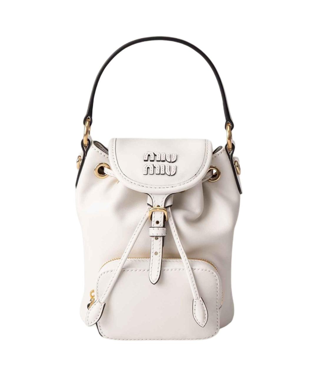 MIU MIU Белый кожаный рюкзак, фото 1