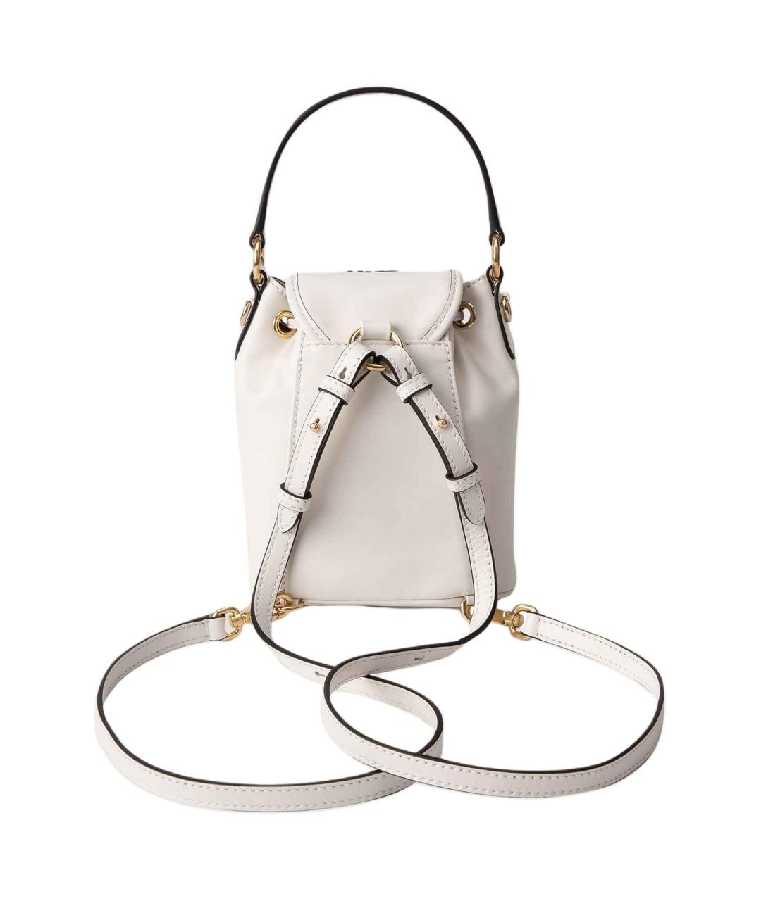 MIU MIU Белый кожаный рюкзак, фото 3