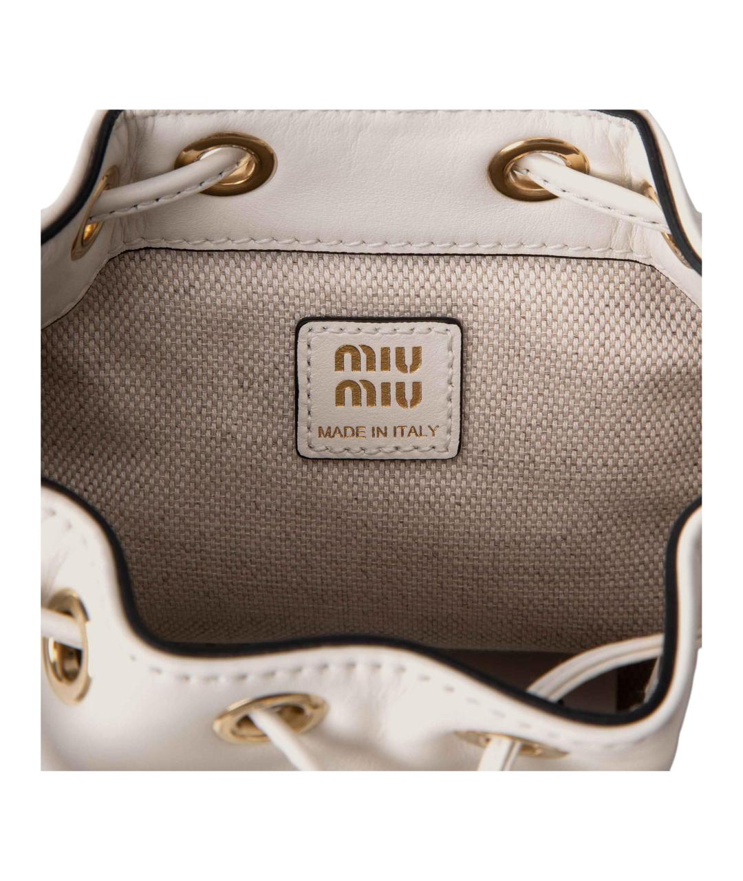 MIU MIU Белый кожаный рюкзак, фото 7