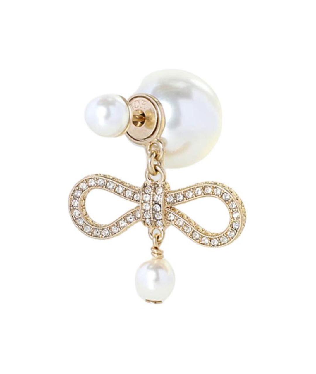 CHRISTIAN DIOR Золотые металлические серьги, фото 3