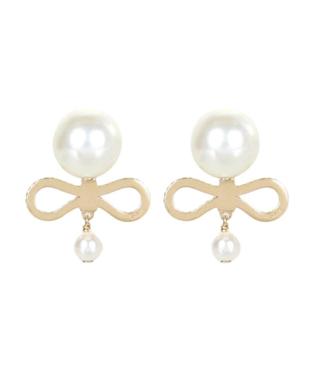 CHRISTIAN DIOR Золотые металлические серьги, фото 2