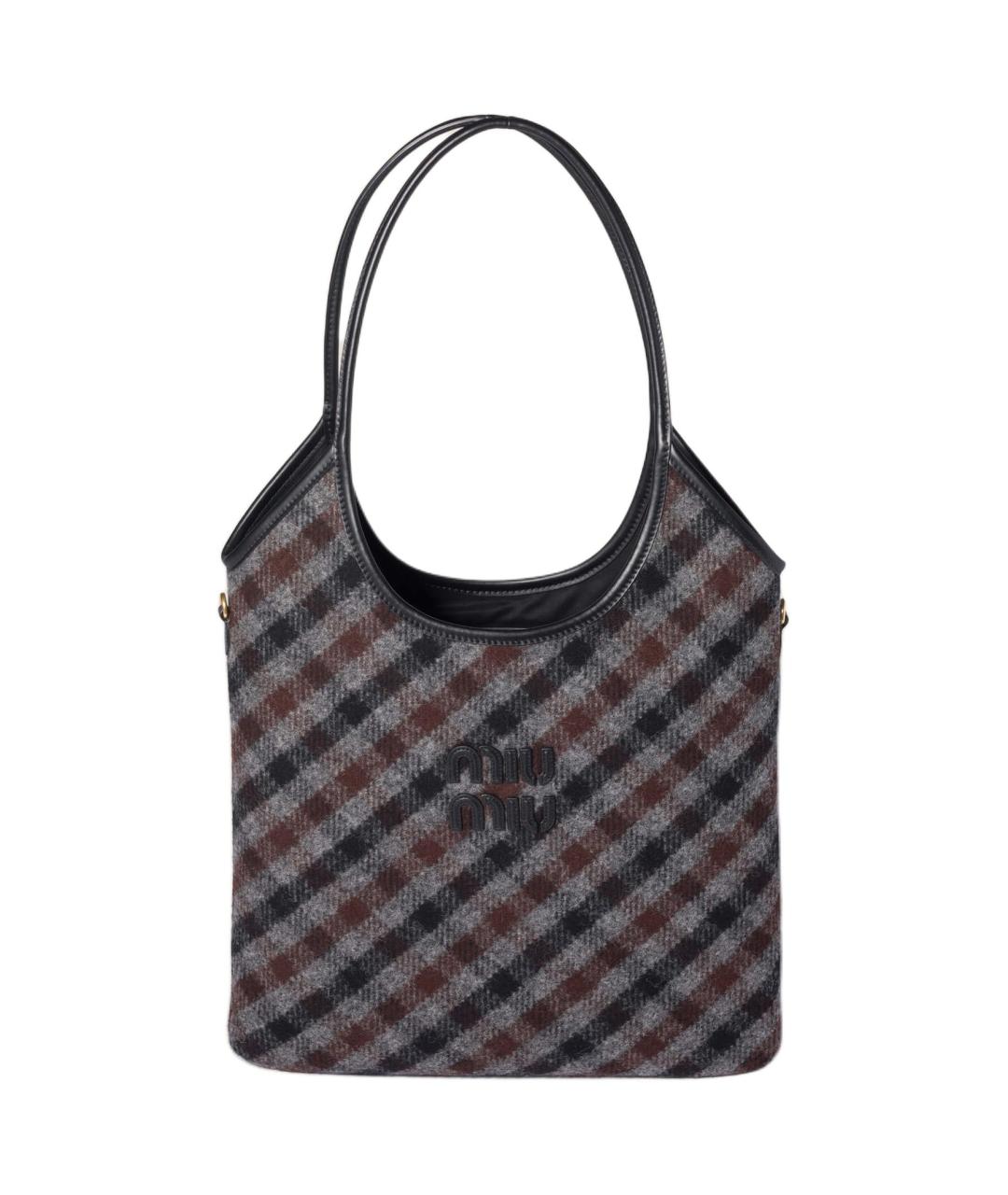 MIU MIU Черная тканевая сумка через плечо, фото 1