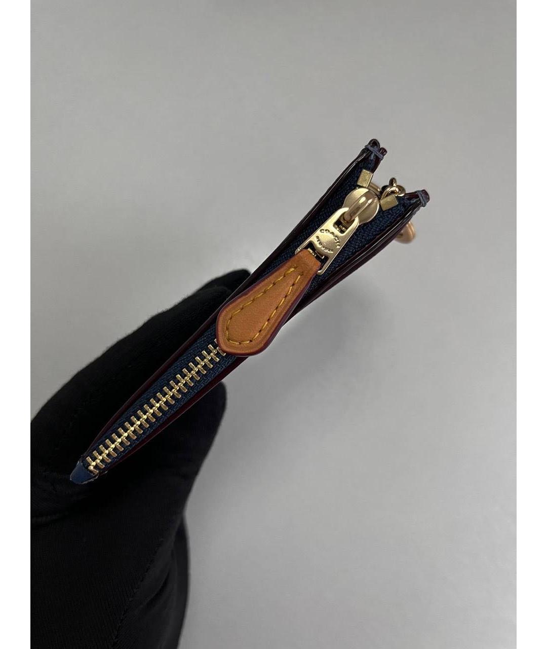 COACH Темно-синий кожаный кардхолдер, фото 4