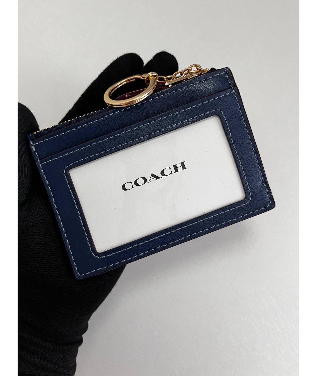 COACH Темно-синий кожаный кардхолдер, фото 3