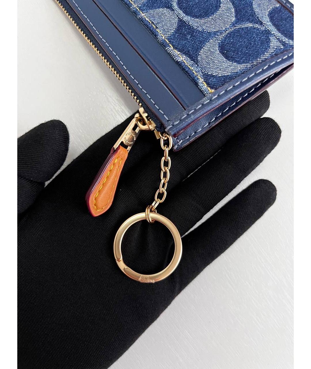 COACH Темно-синий кожаный кардхолдер, фото 5