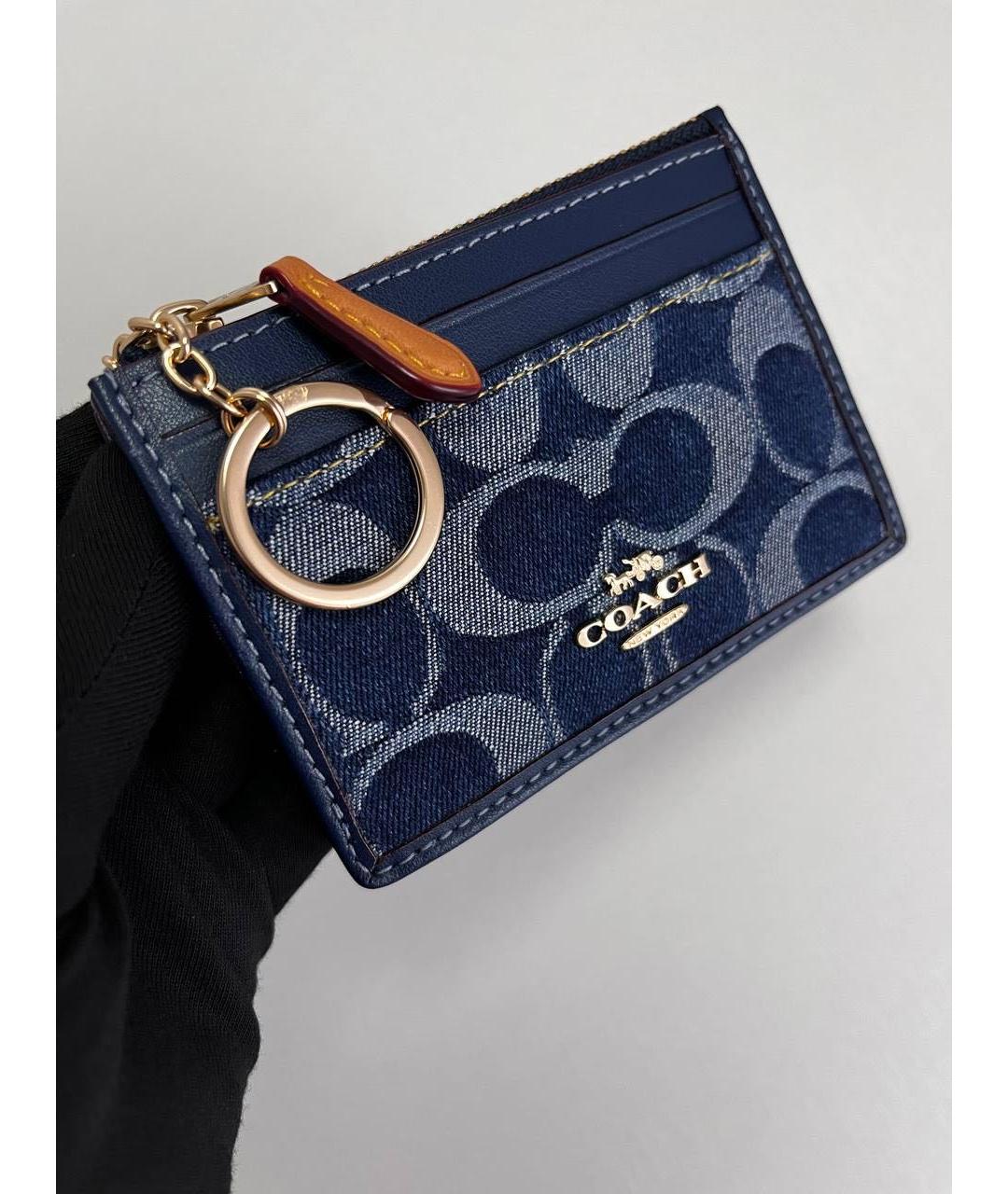 COACH Темно-синий кожаный кардхолдер, фото 6