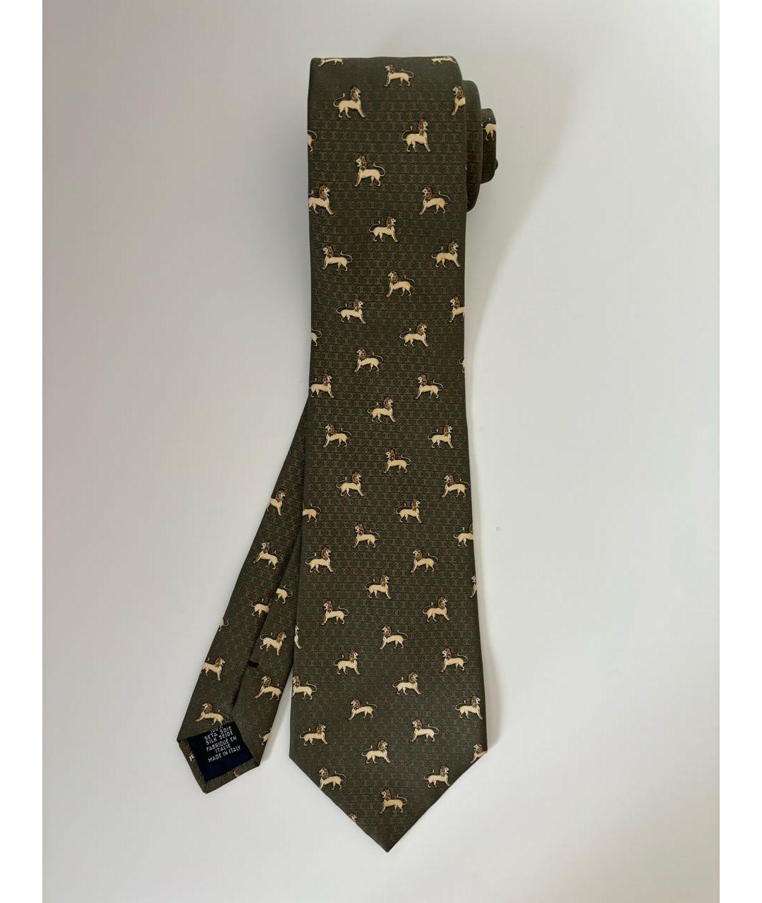 CHANEL Хаки шелковый галстук, фото 7