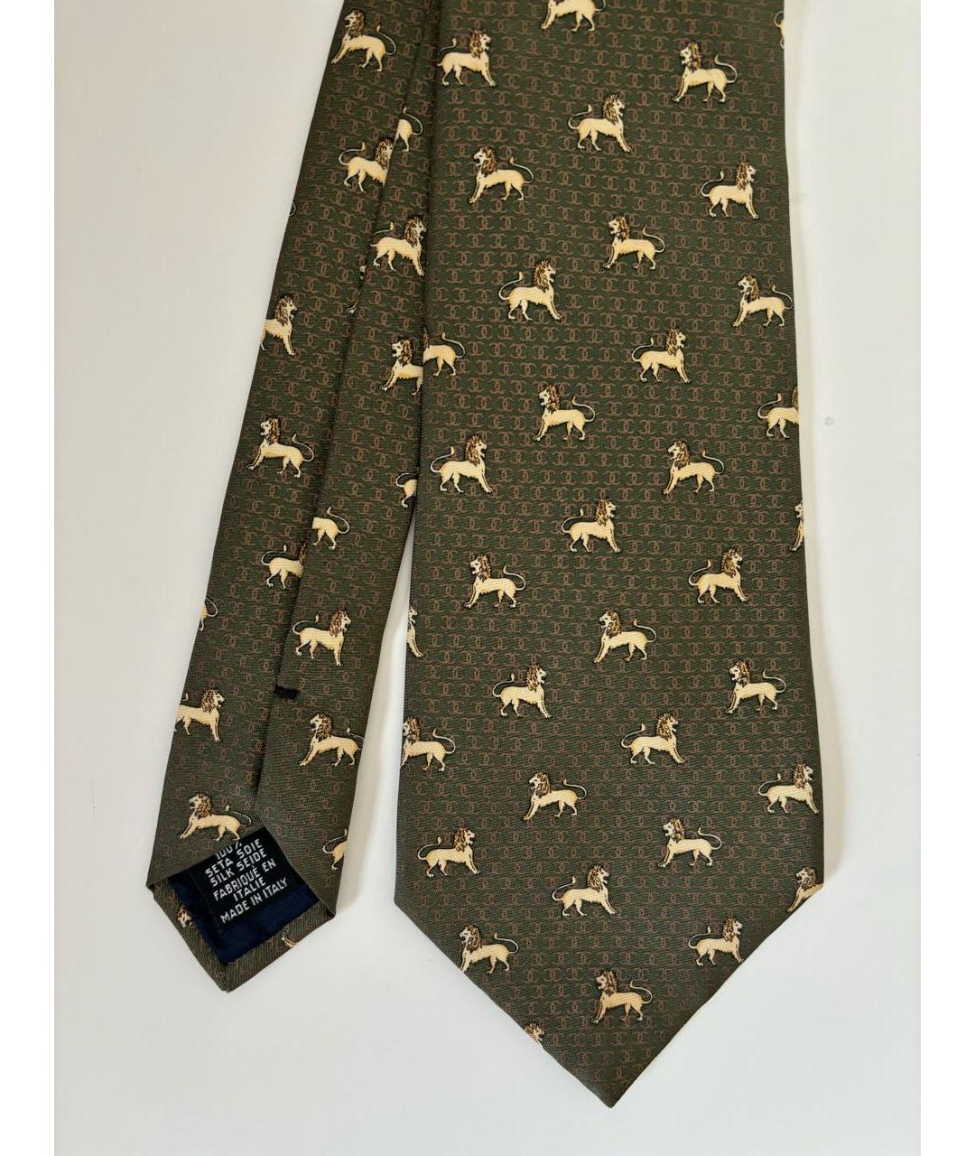 CHANEL Хаки шелковый галстук, фото 2