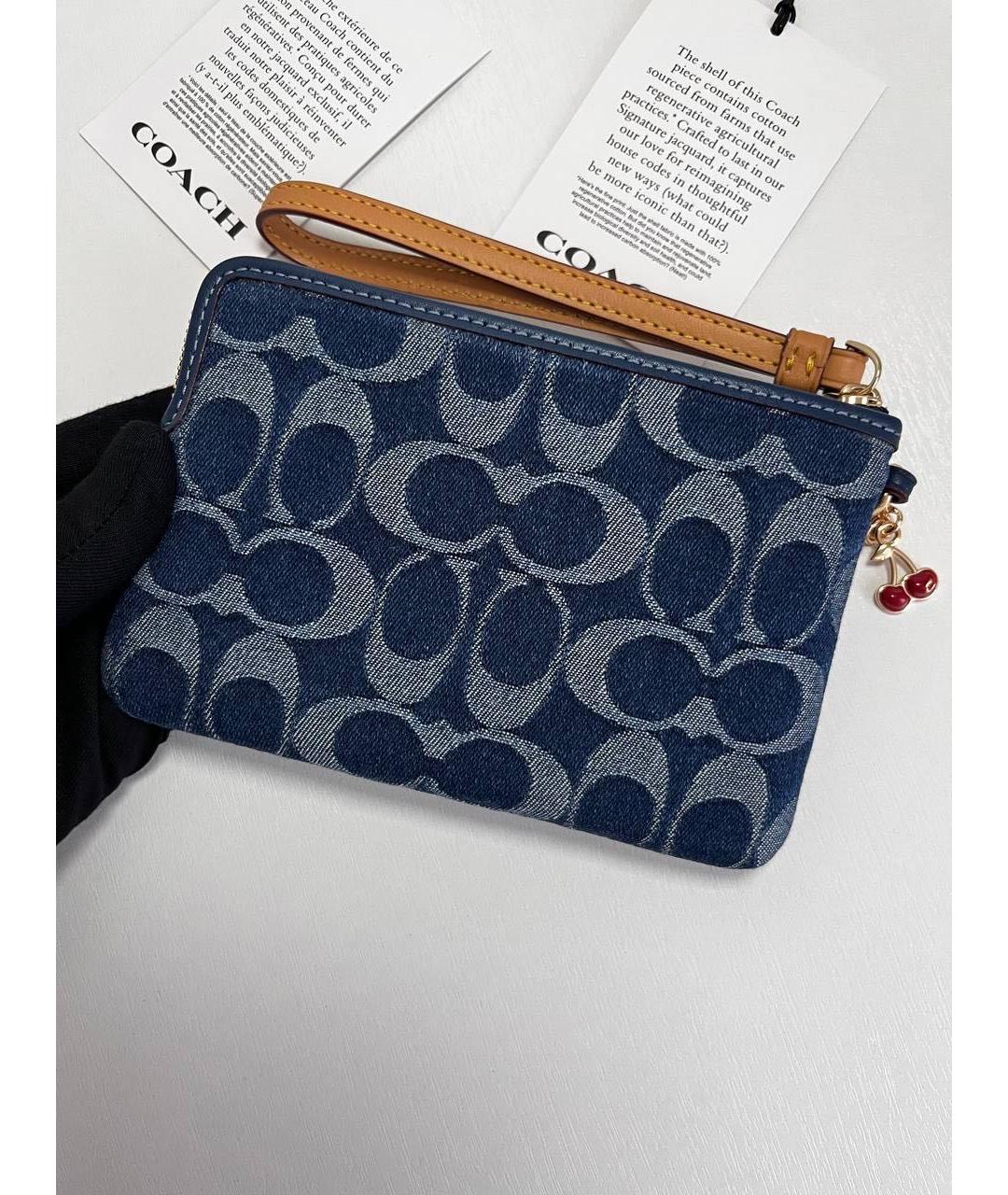 COACH Темно-синий кожаный кошелек, фото 5