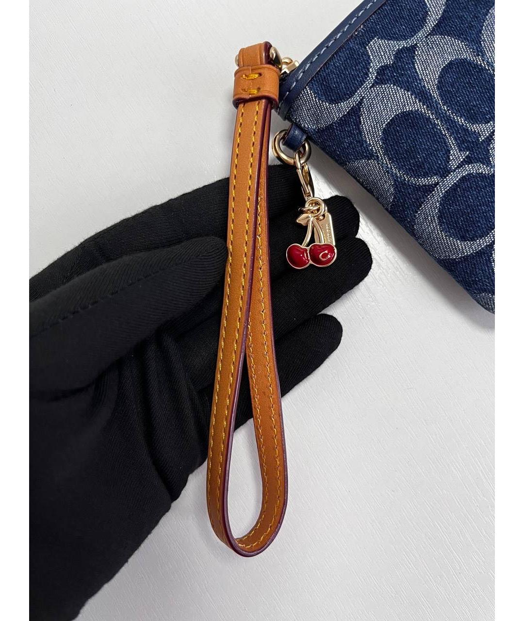 COACH Темно-синий кожаный кошелек, фото 6