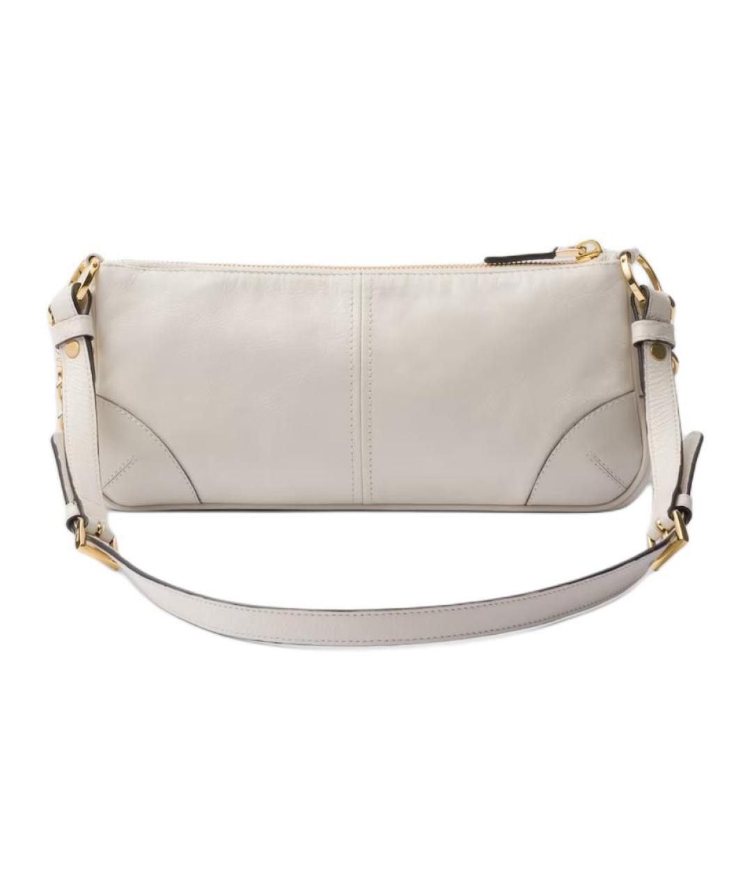 PRADA Белая кожаная сумка через плечо, фото 3