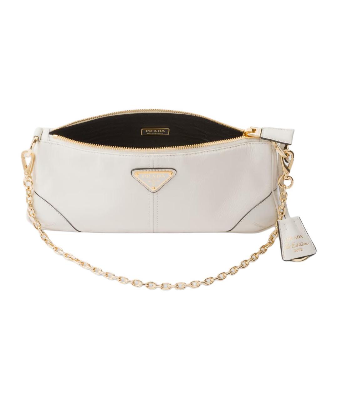 PRADA Белая кожаная сумка через плечо, фото 4
