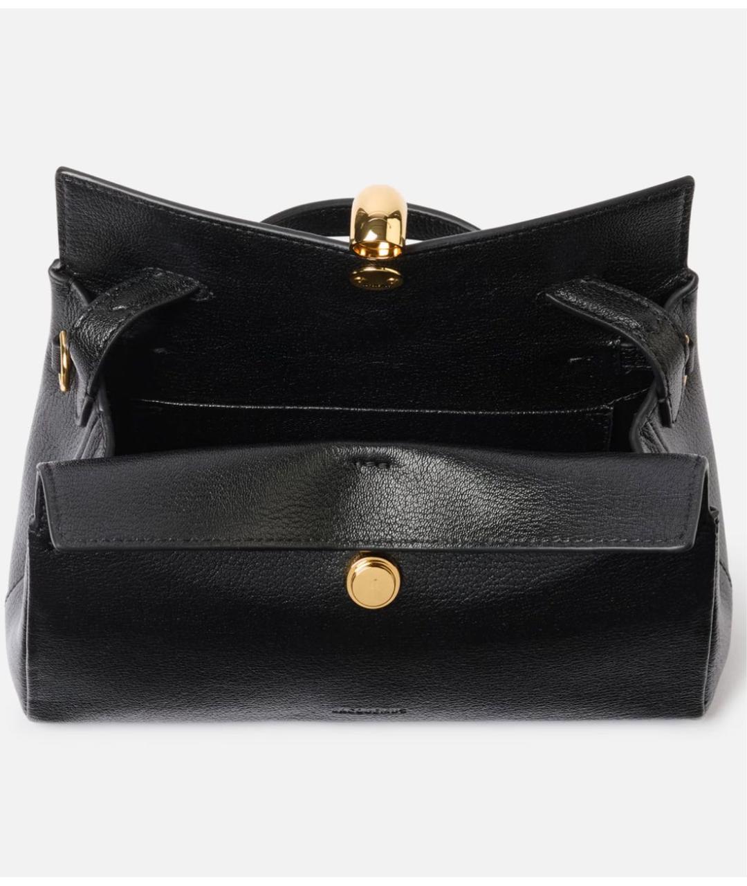 JACQUEMUS Черная кожаная сумка тоут, фото 3