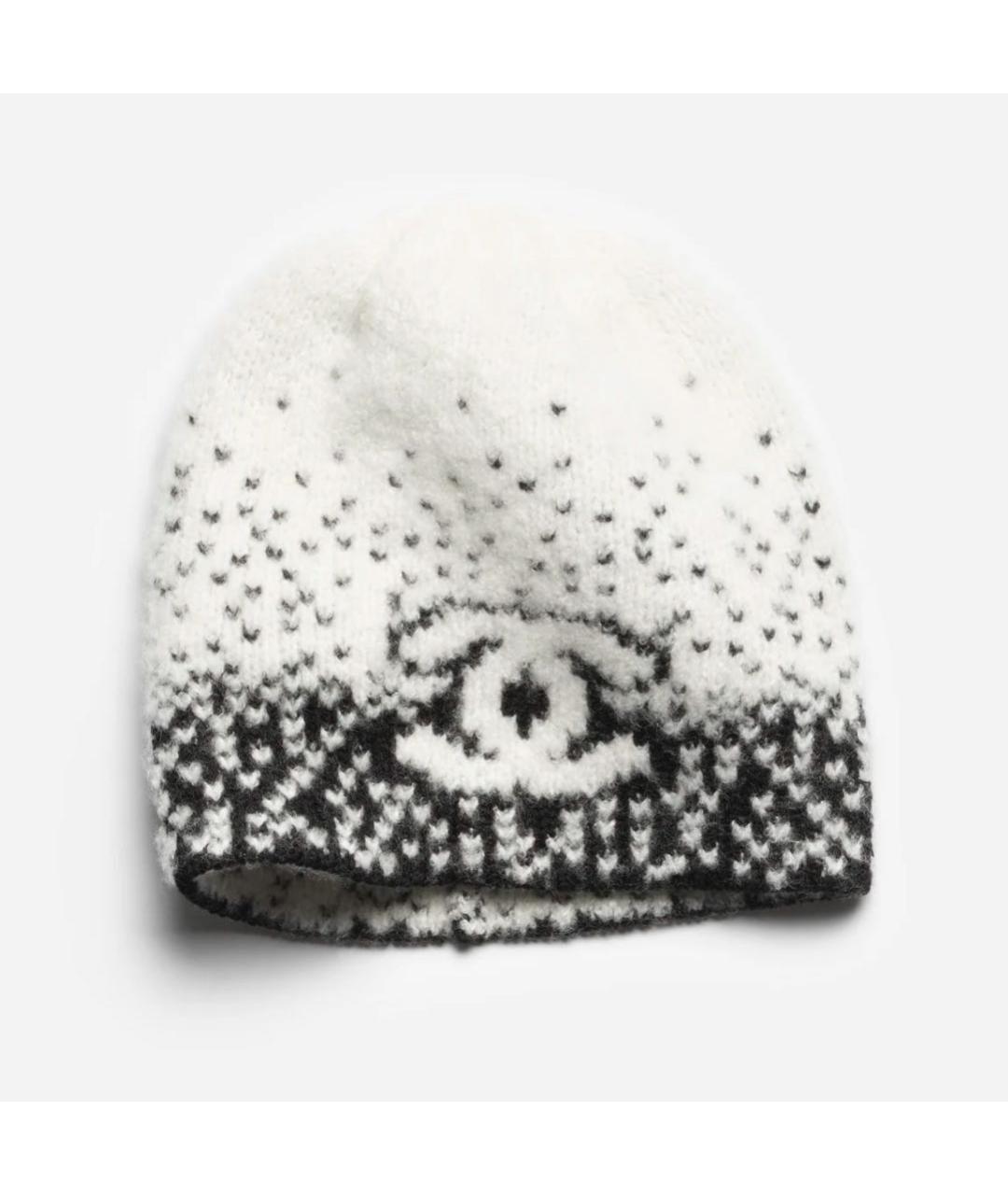 CHANEL Белая шерстяная шапка, фото 5