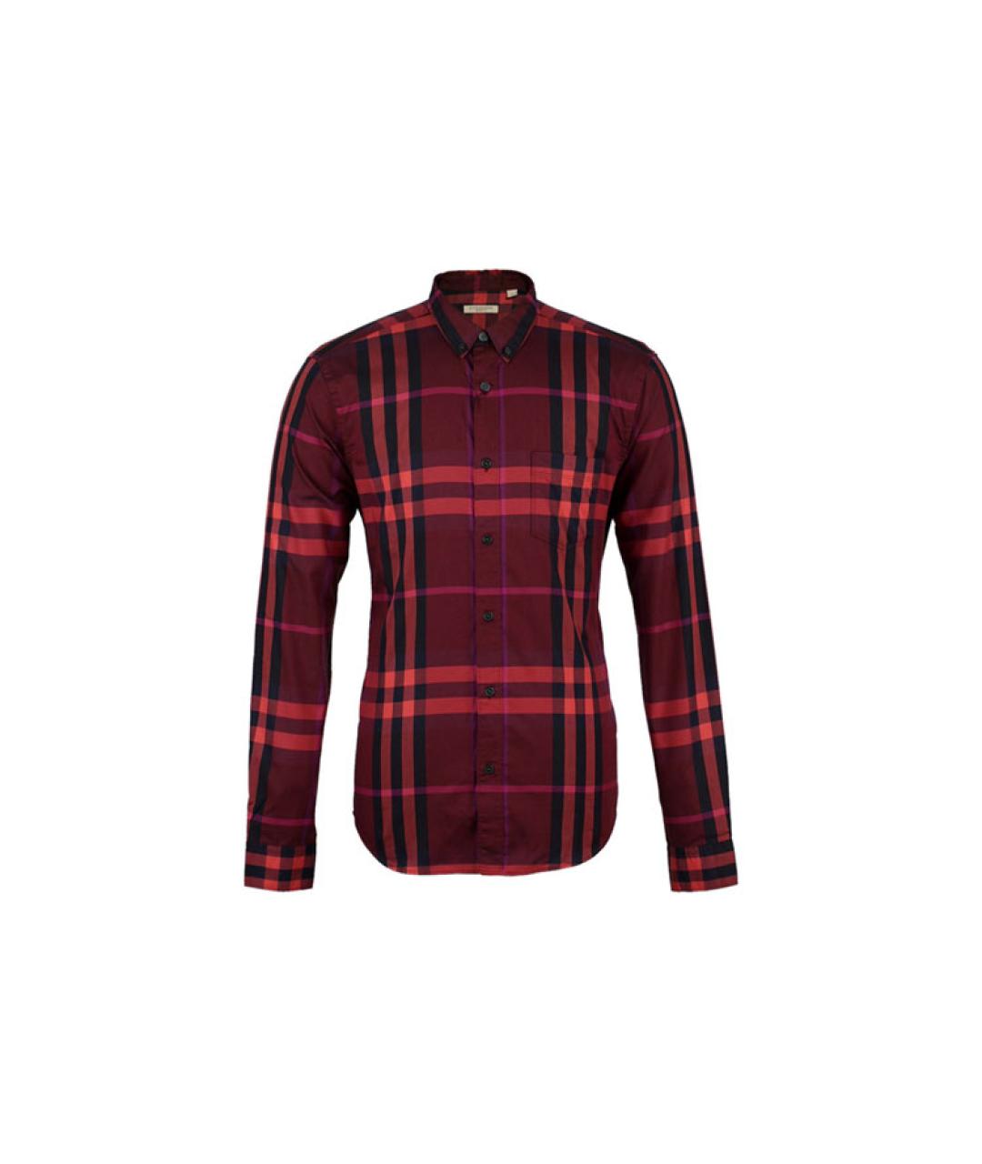 BURBERRY Красная хлопковая кэжуал рубашка, фото 1