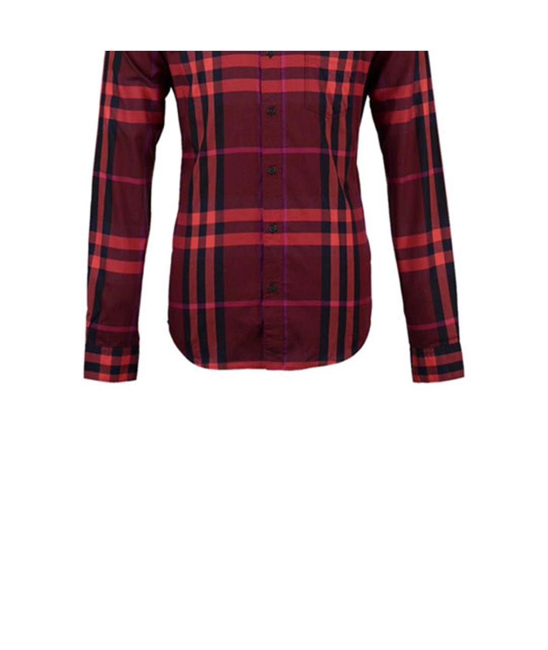 BURBERRY Красная хлопковая кэжуал рубашка, фото 4