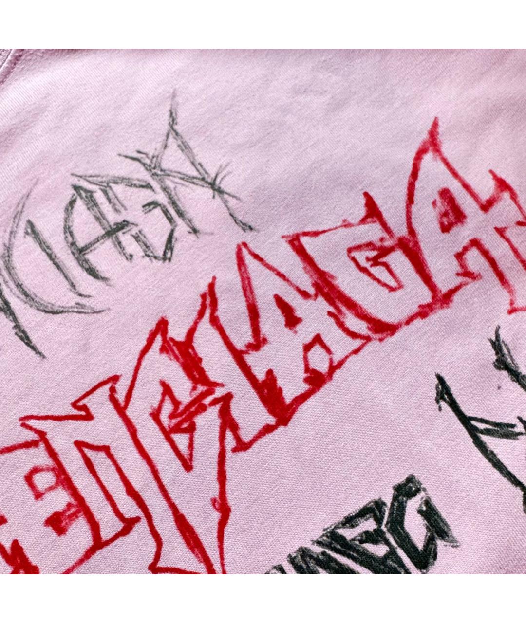 BALENCIAGA Розовая хлопковая футболка, фото 4