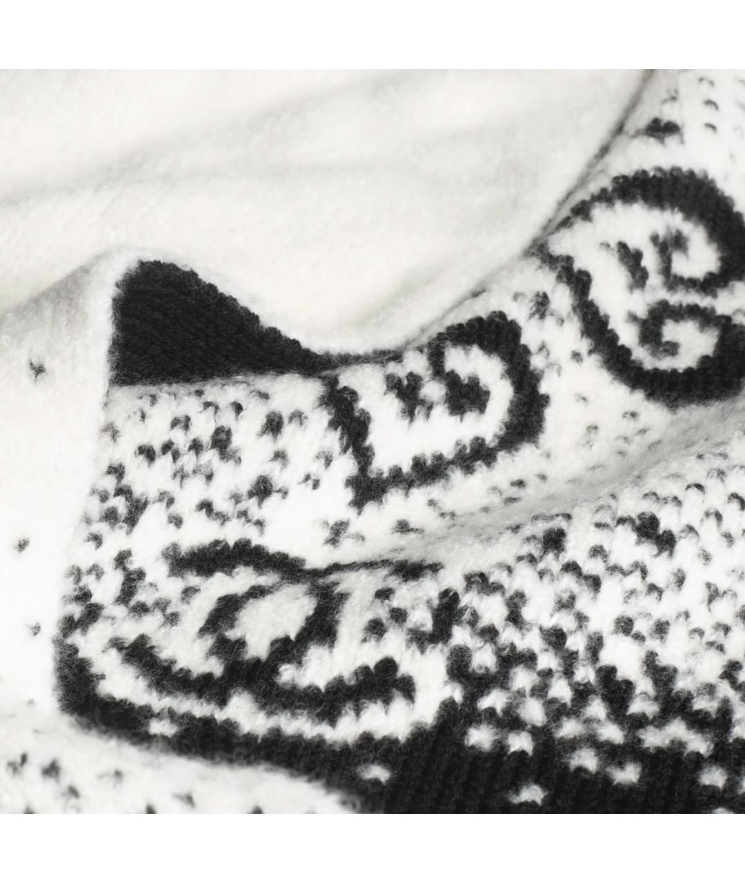 CHANEL Белый шерстяной шарф, фото 3