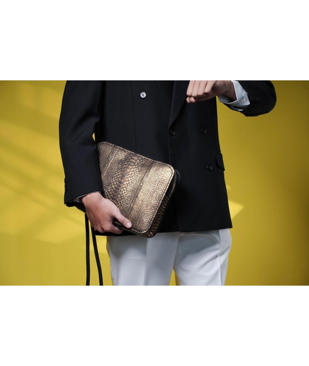 ALEXANDER MCQUEEN Бежевая барсетка из экзотической кожи, фото 5