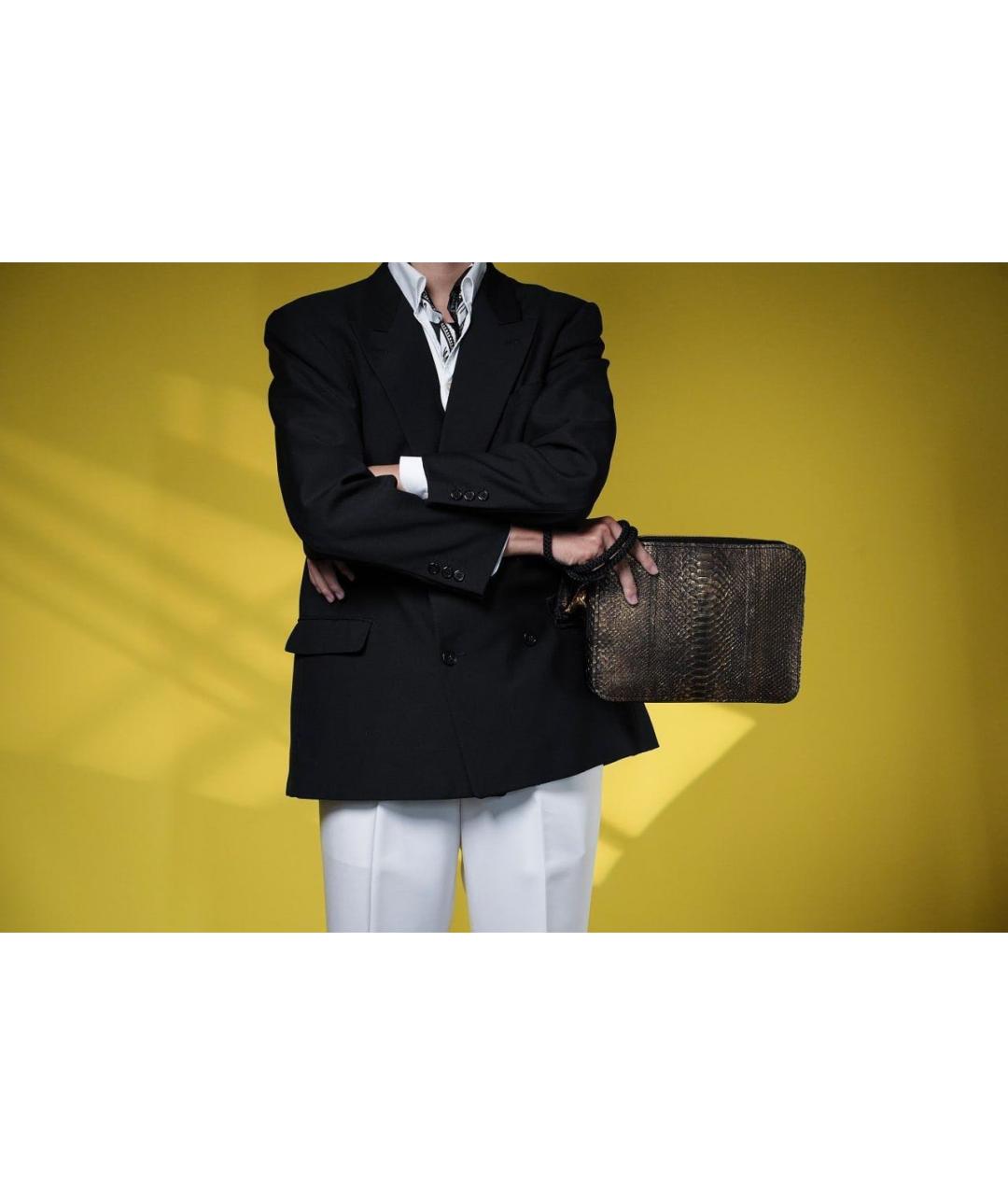 ALEXANDER MCQUEEN Бежевая барсетка из экзотической кожи, фото 6