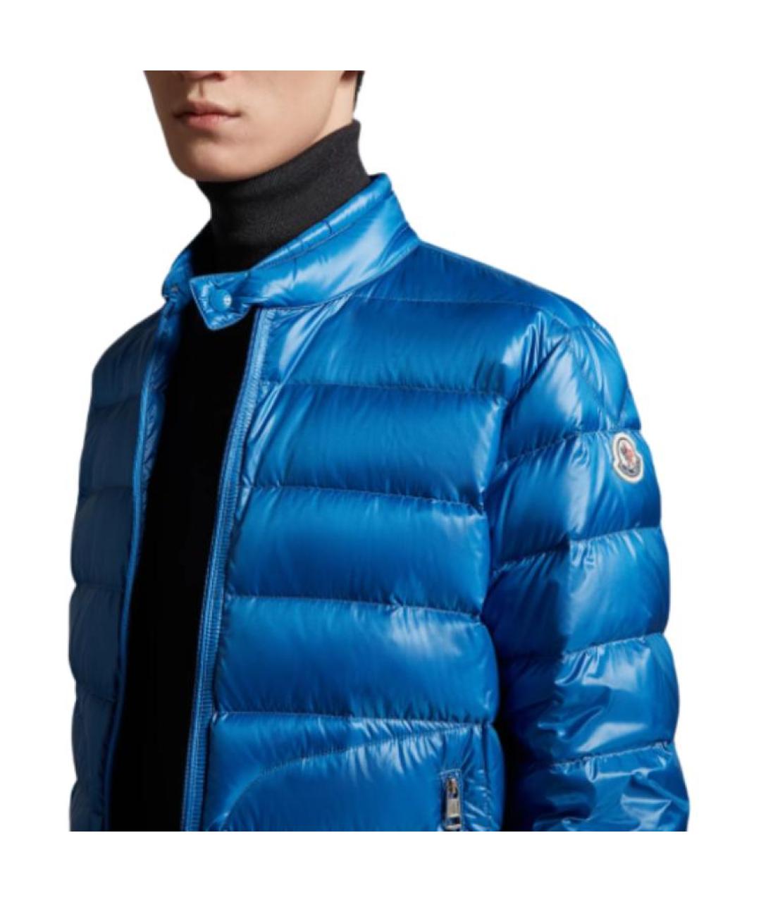 MONCLER Синяя полиамидовая куртка, фото 2