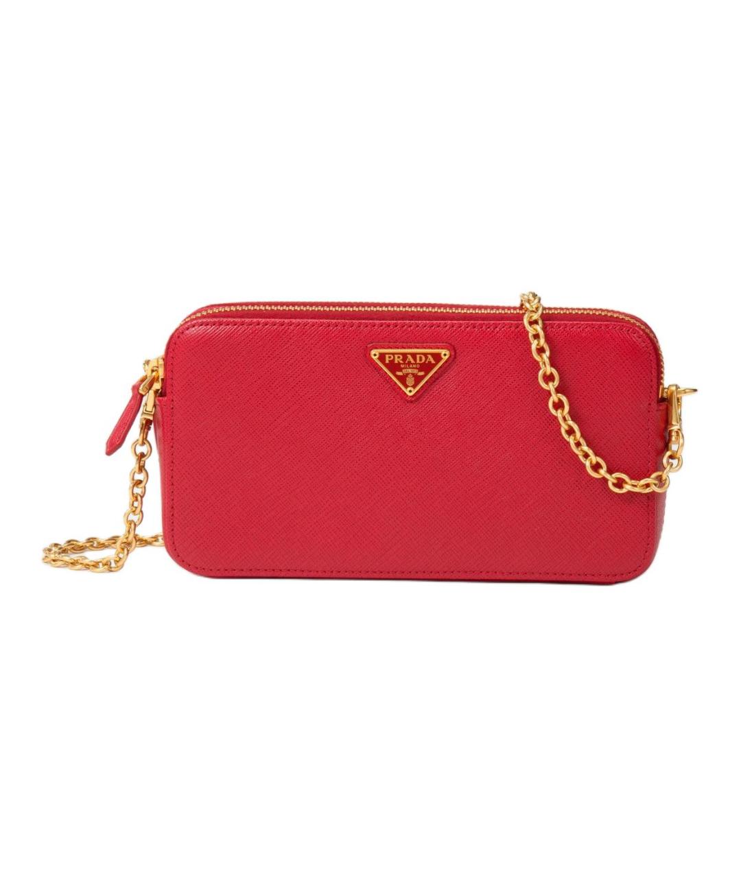 PRADA Красная кожаная сумка через плечо, фото 1