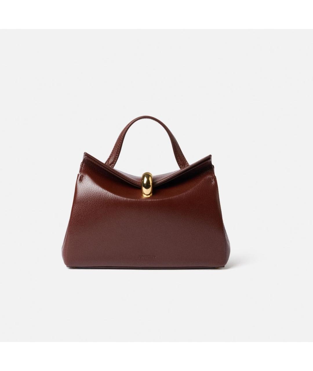 JACQUEMUS Коричневая кожаная сумка тоут, фото 5