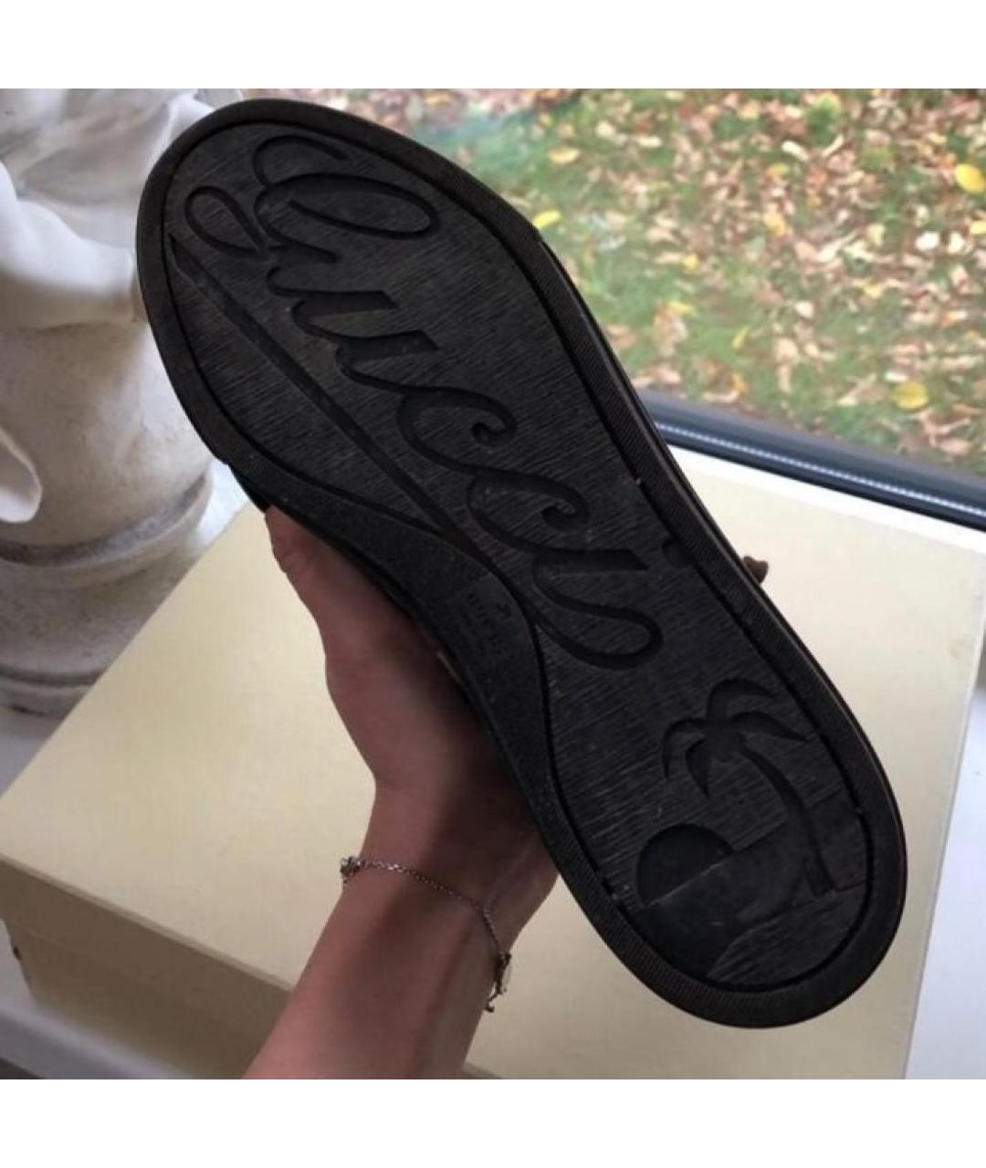 GUCCI Коричневые кожаные кеды, фото 7