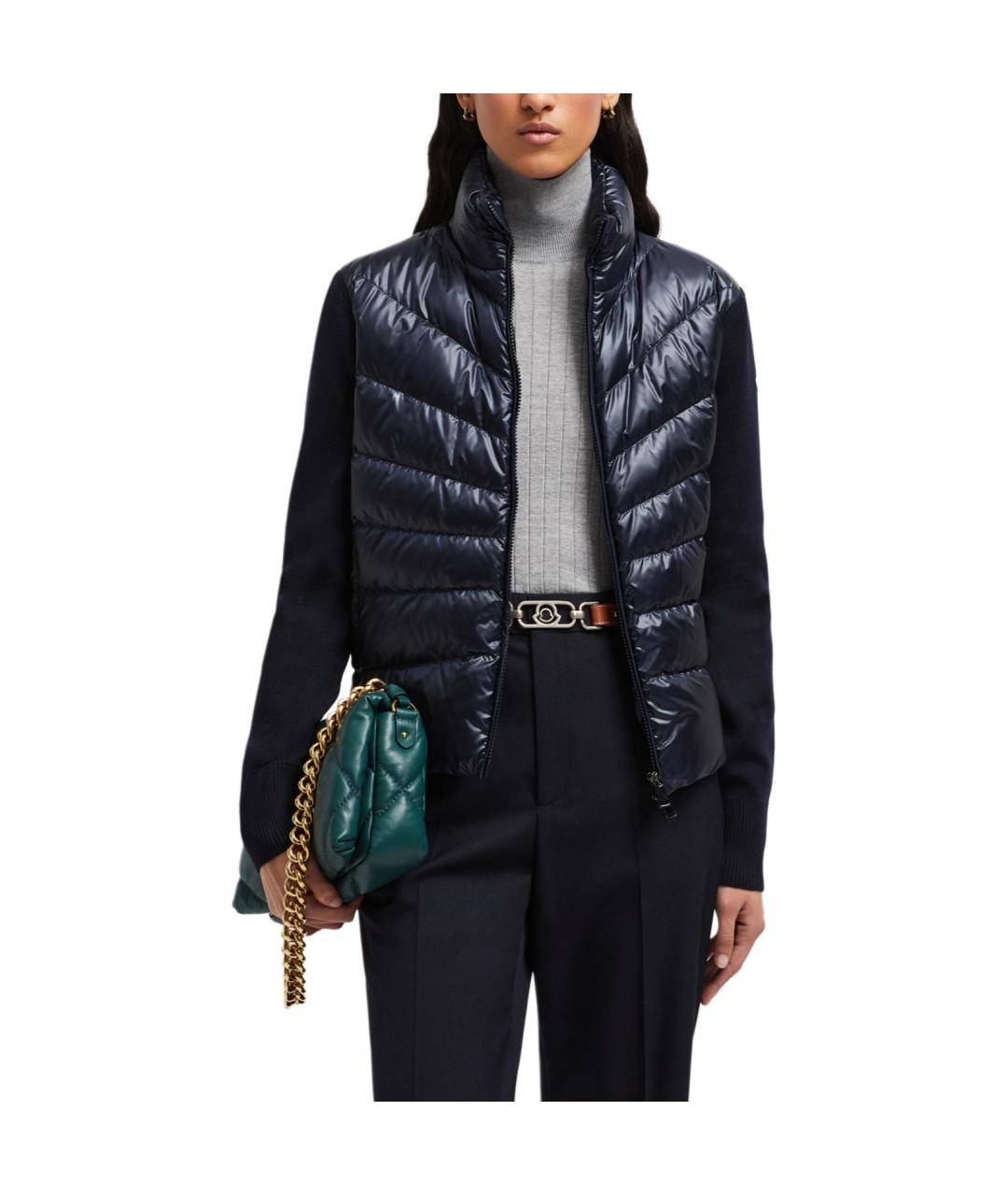 MONCLER Темно-синий пуховик, фото 2