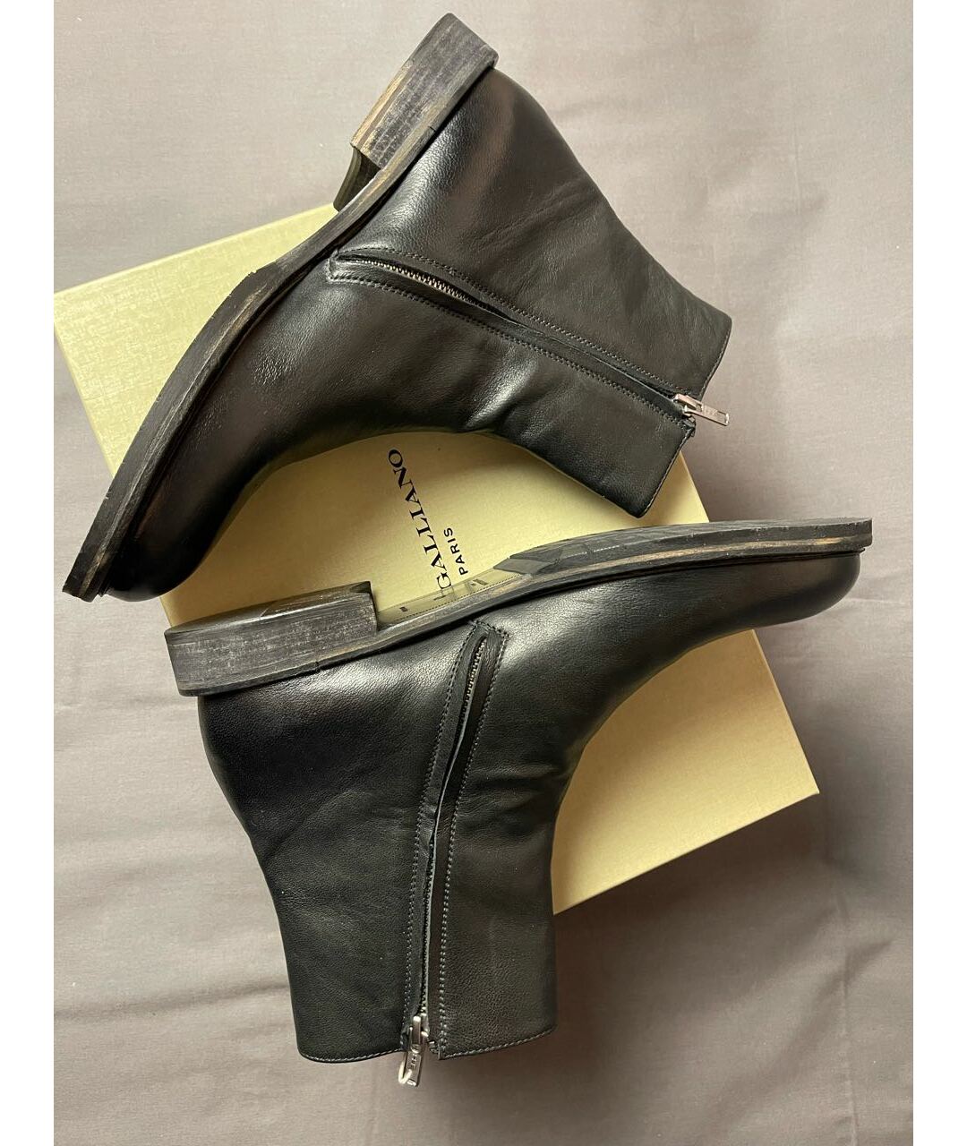 JOHN GALLIANO Черные кожаные высокие ботинки, фото 3