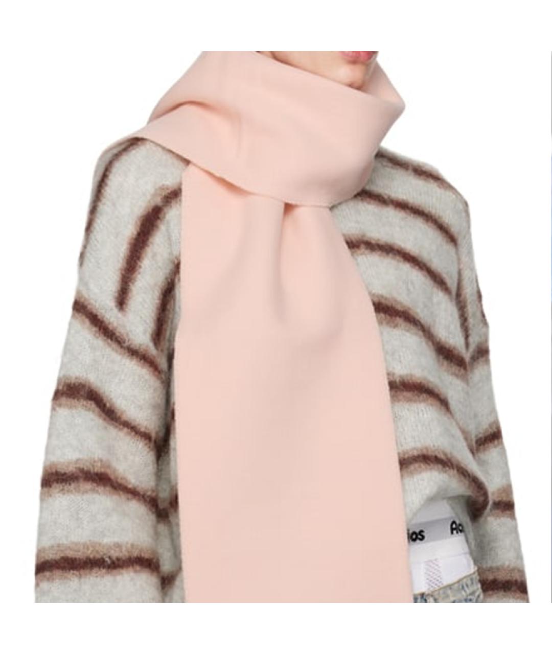 ACNE STUDIOS Розовый шерстяной шарф, фото 3
