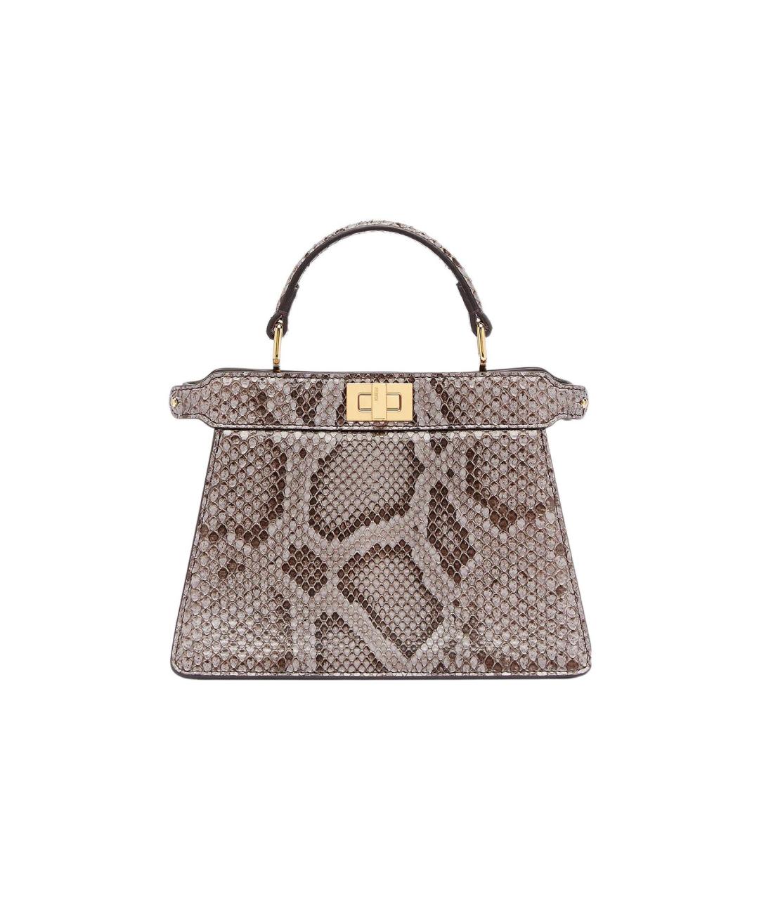 FENDI Коричневая сумка через плечо из экзотической кожи, фото 5