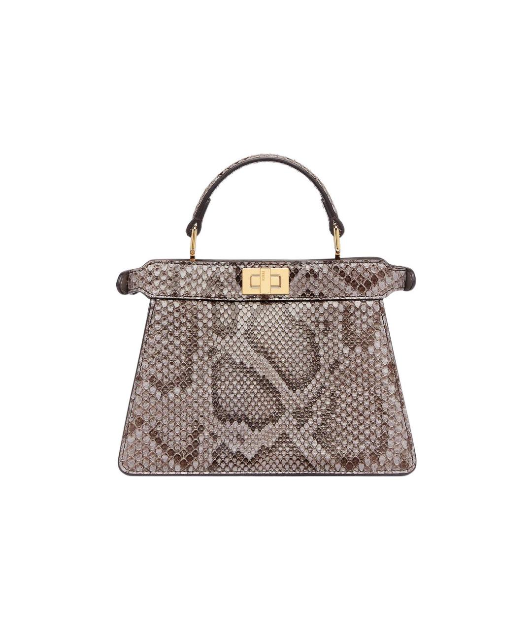 FENDI Коричневая сумка через плечо из экзотической кожи, фото 2