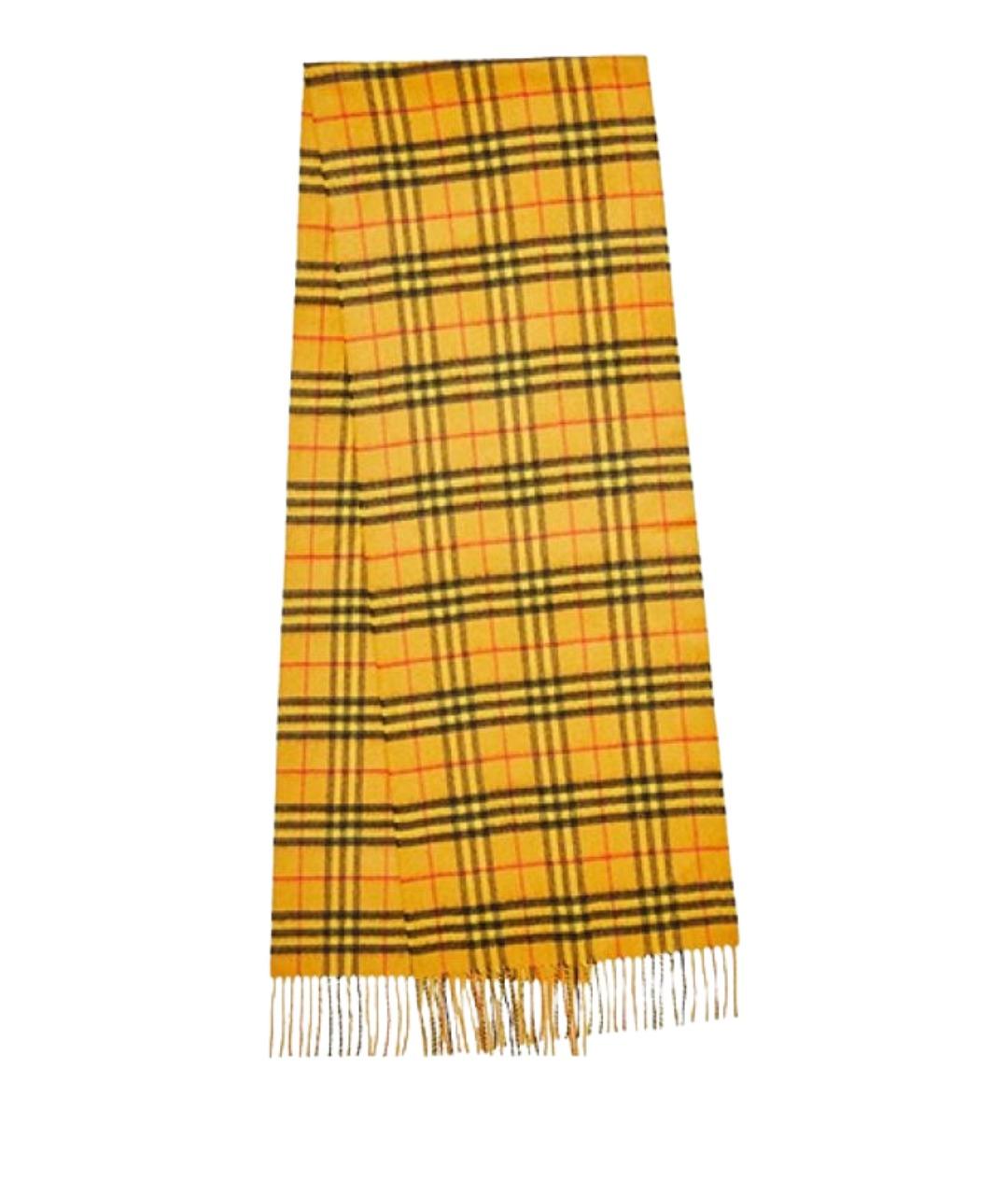 BURBERRY Желтый кашемировый шарф, фото 1