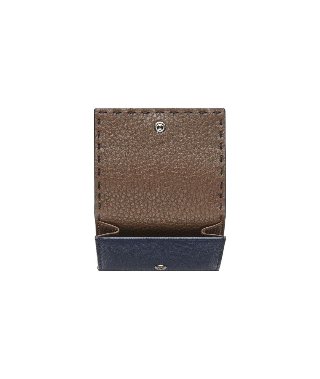 FENDI Темно-синий кожаный кошелек, фото 2