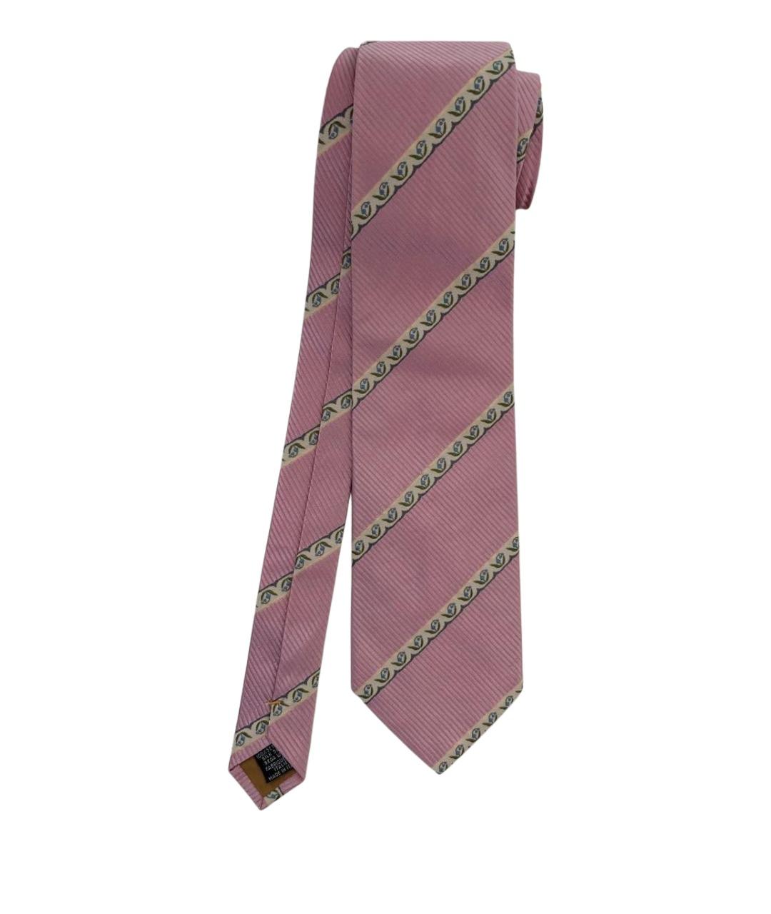 SAINT LAURENT Розовый шелковый галстук, фото 1