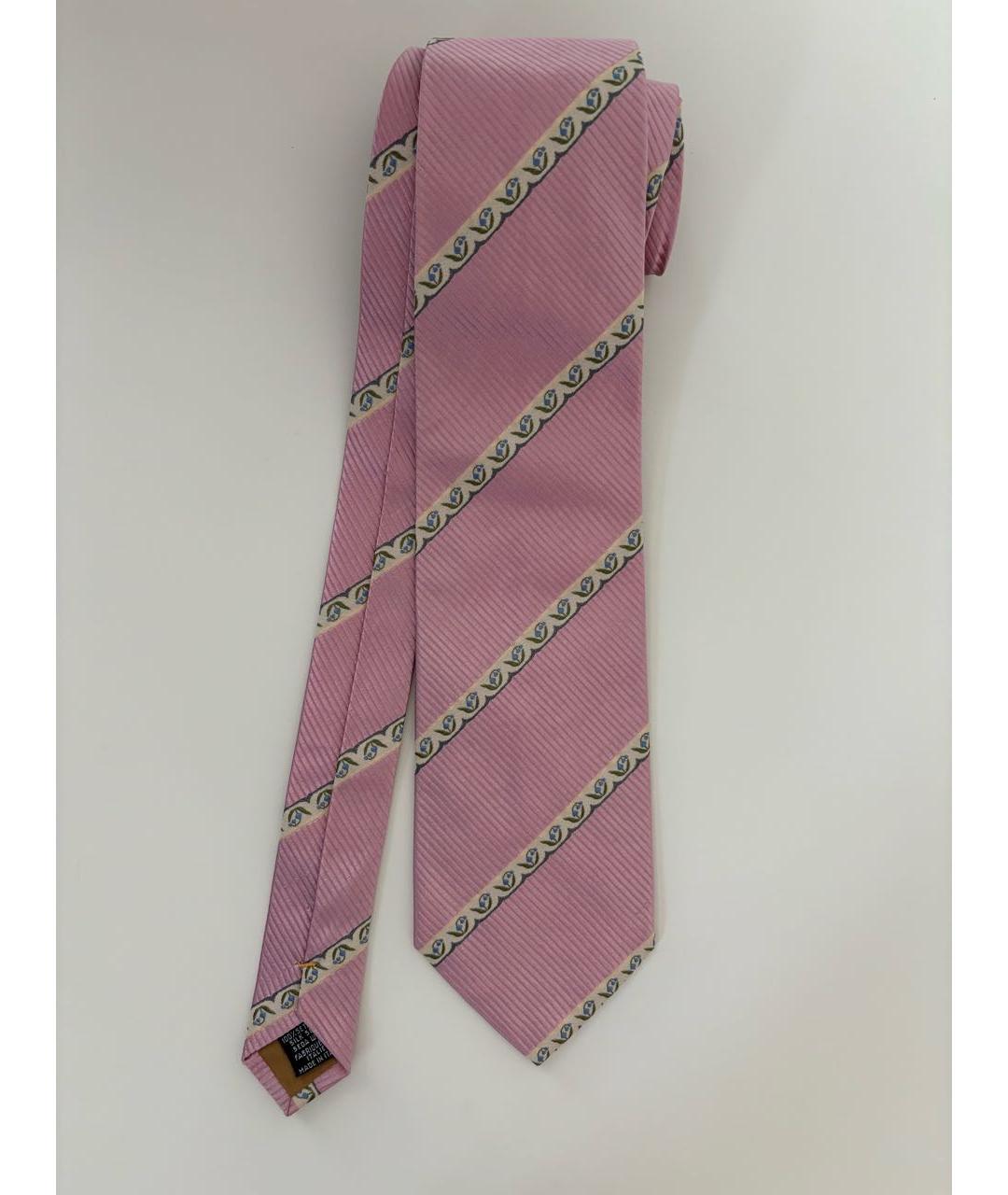 SAINT LAURENT Розовый шелковый галстук, фото 5