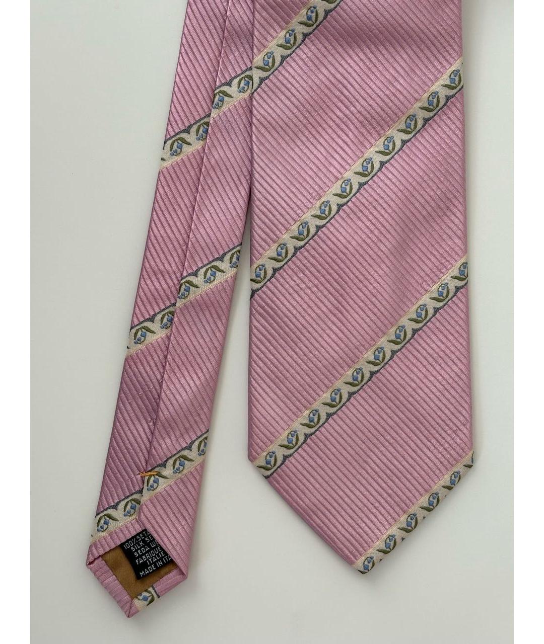 SAINT LAURENT Розовый шелковый галстук, фото 2
