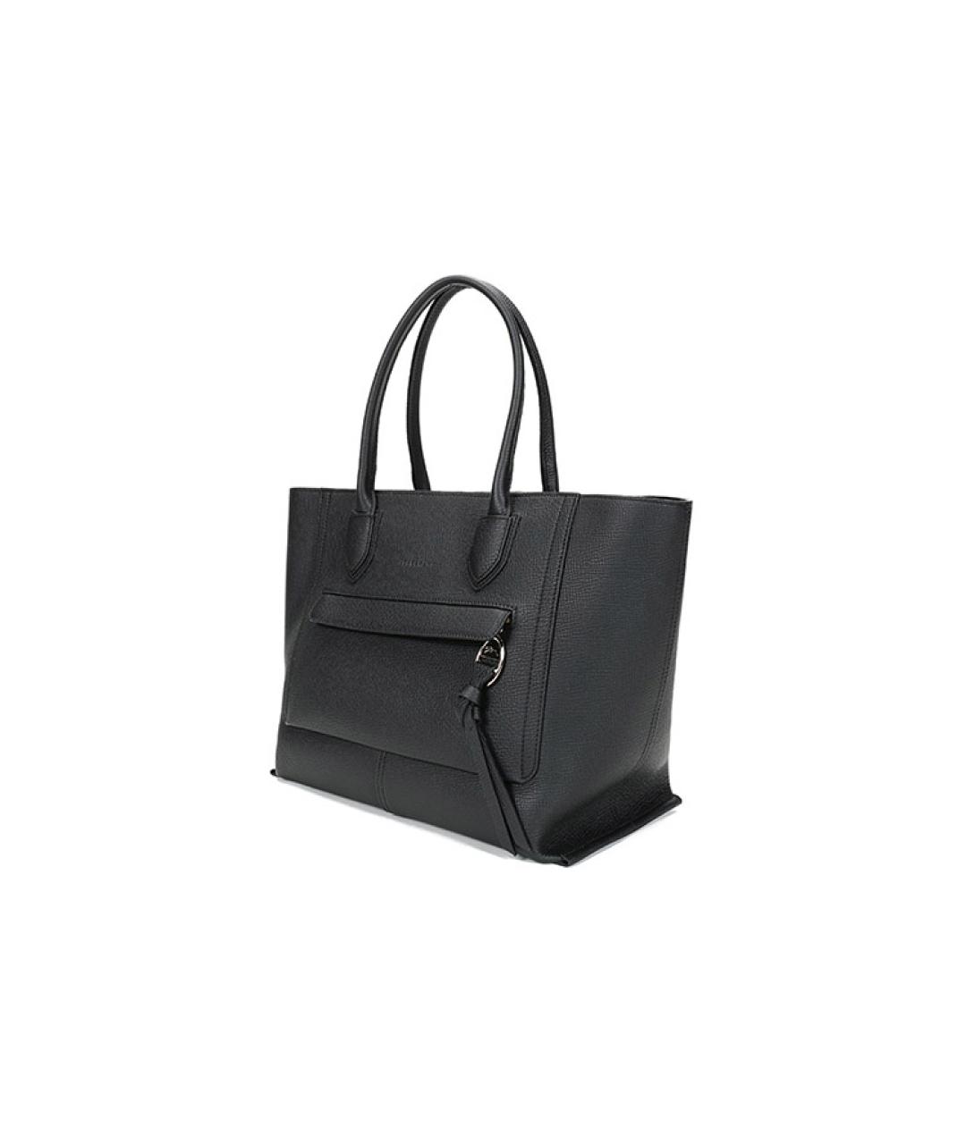 LONGCHAMP Черная кожаная сумка через плечо, фото 2