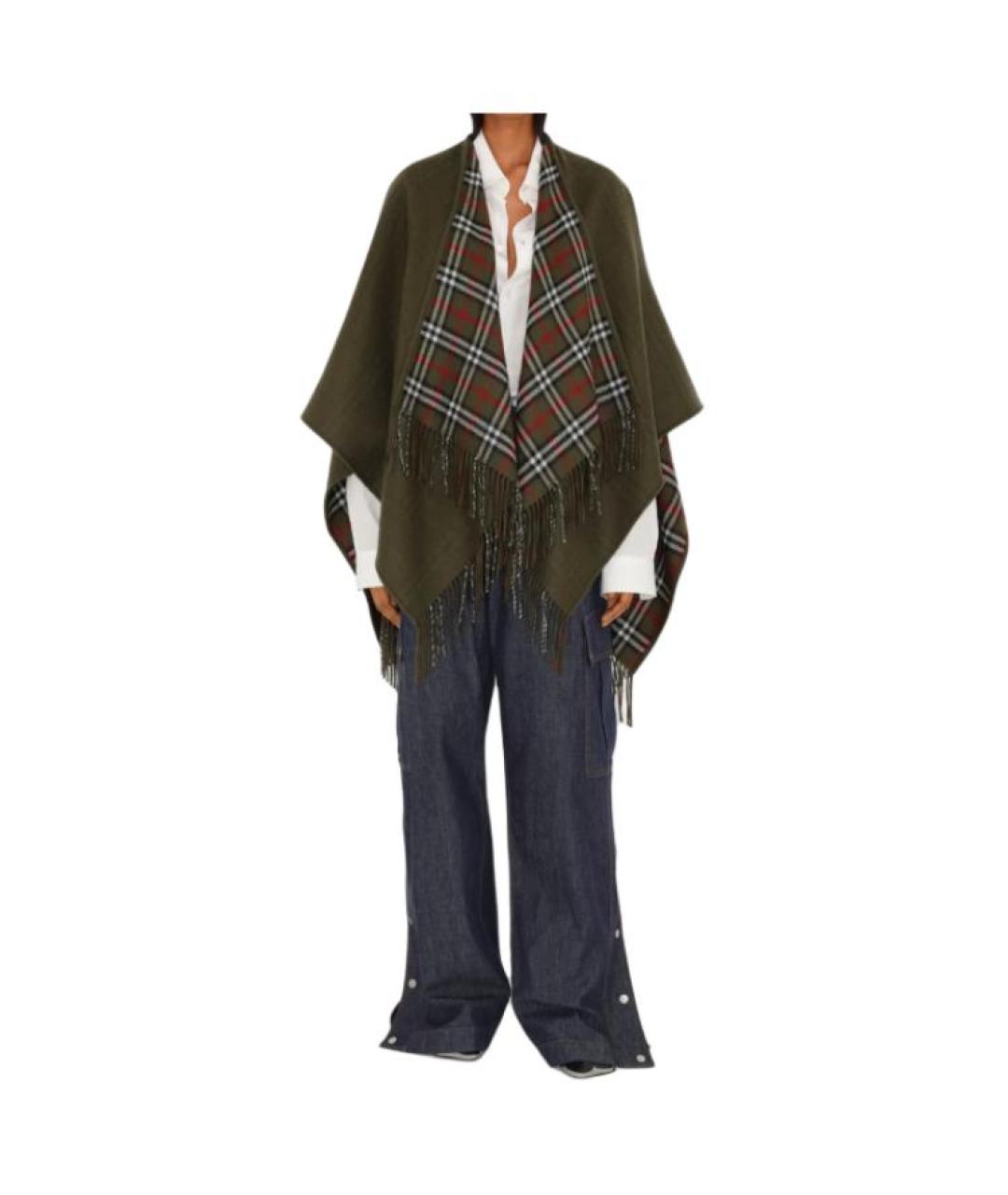 BURBERRY Коричневый шерстяной платок, фото 4