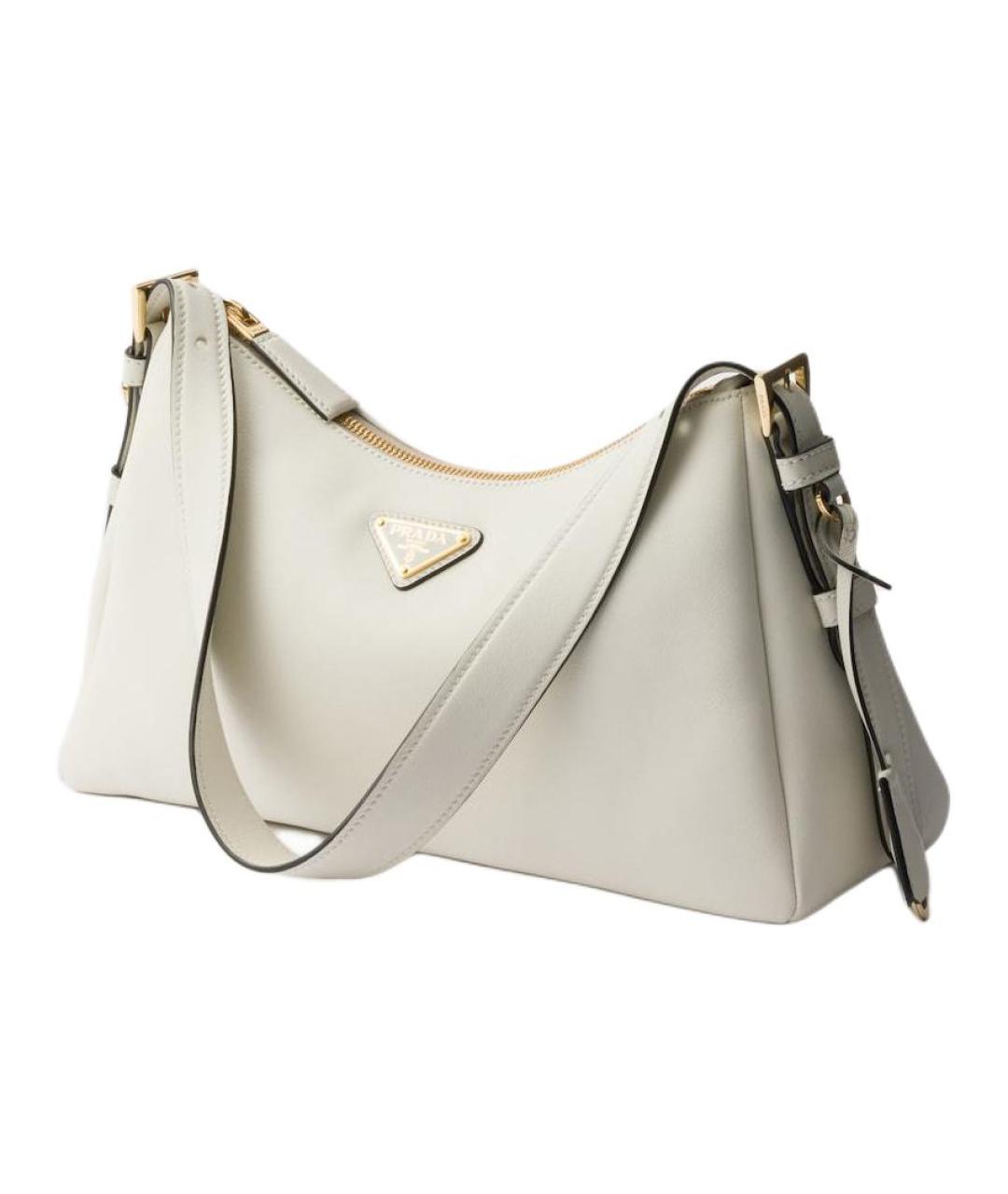 PRADA Белая кожаная сумка через плечо, фото 3