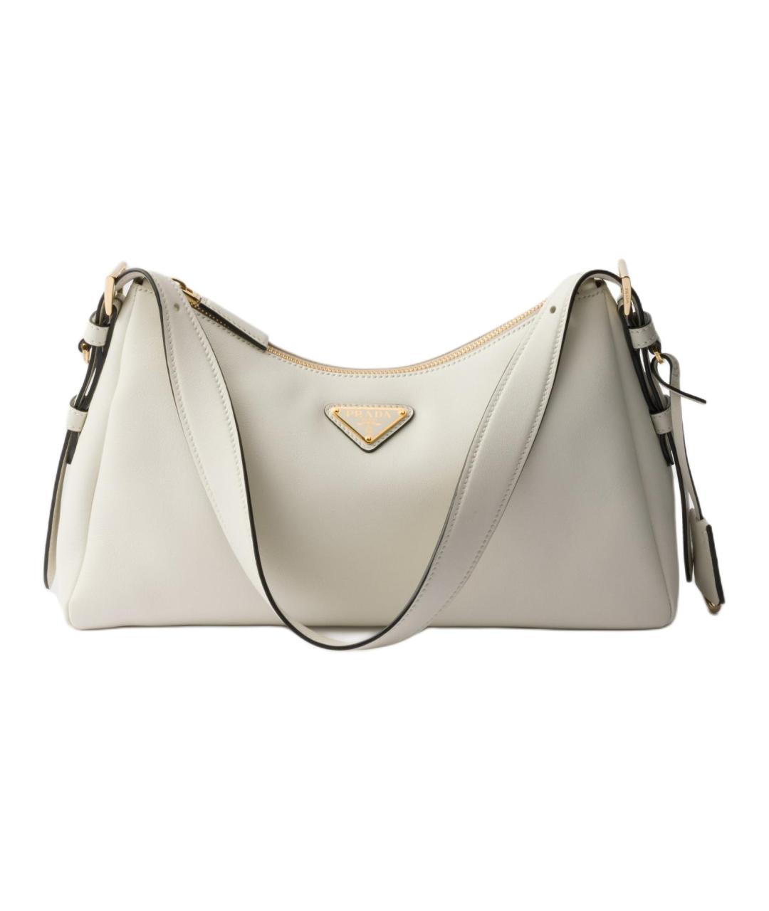 PRADA Белая кожаная сумка через плечо, фото 1